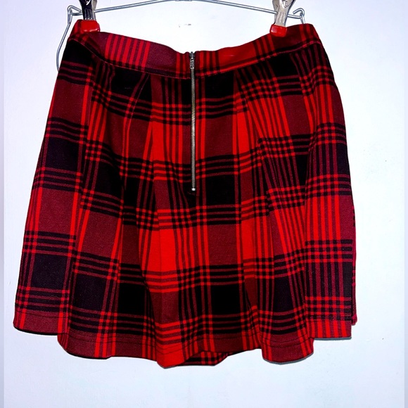 Lip Service Red/Black Plaid Mini Skirt - Picture 2 of 3